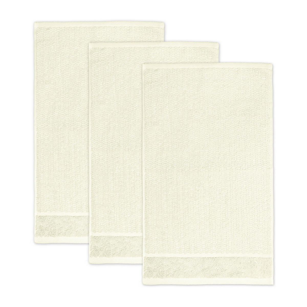FROTTIERSET FROTTANA PEARL Elfenbein 3-teilig  - Elfenbein, Basics, Textil (30/50cm) - Moeve