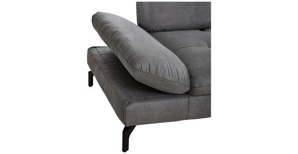 2,5-SITZER Mikrofaser Grau - Schwarz/Grau, KONVENTIONELL, Textil/Metall (226/90/105cm) - Carryhome