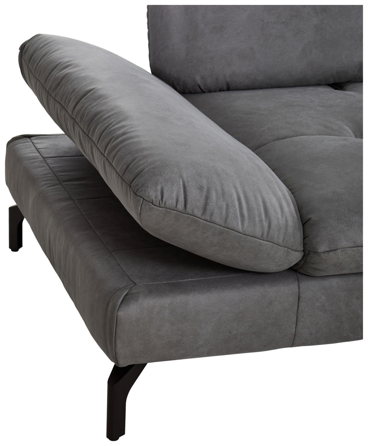 2,5-SITZER in Mikrofaser Grau  - Schwarz/Grau, Konventionell, Textil/Metall (226/90/105cm) - MID.YOU