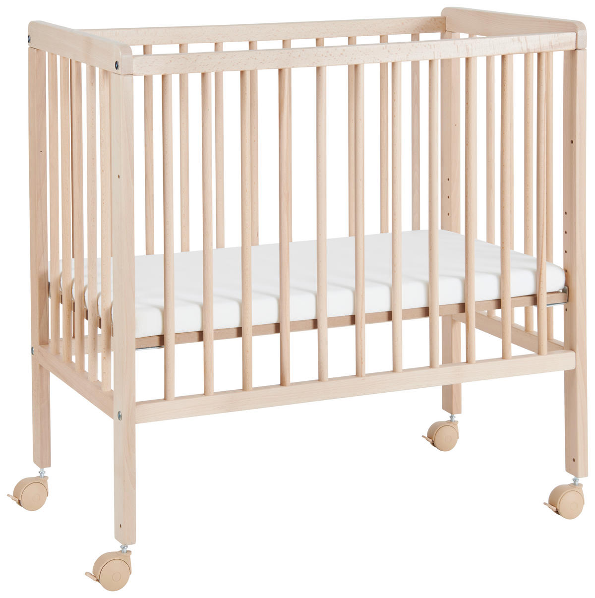 BEISTELLBETT NINA  84/48/83 cm  - Buchefarben, Basics, Holz/Textil (84/48/83cm) - My Baby Lou