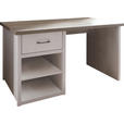 SCHREIBTISCH 141/81/77 cm  in Weiß, Trüffeleichefarben  - Trüffeleichefarben/Graphitfarben, LIFESTYLE, Holzwerkstoff/Metall (141/81/77cm) - Carryhome