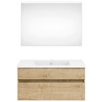 BADEZIMMER 92 cm  - Weiss/Eichefarben, Konventionell, Holzwerkstoff (92cm) - Puris