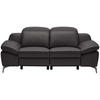 2-SITZER-SOFA Dunkelbraun Echtleder  - Chromfarben/Dunkelbraun, Design, Leder/Kunststoff (194/83-99/110cm) - Celina Home