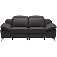 KÉTÜLÉSES KANAPÉ bőr sötétbarna  - krómszínű/sötétbarna, Design, műanyag/bőr (194/83-99/110cm) - Celina Home