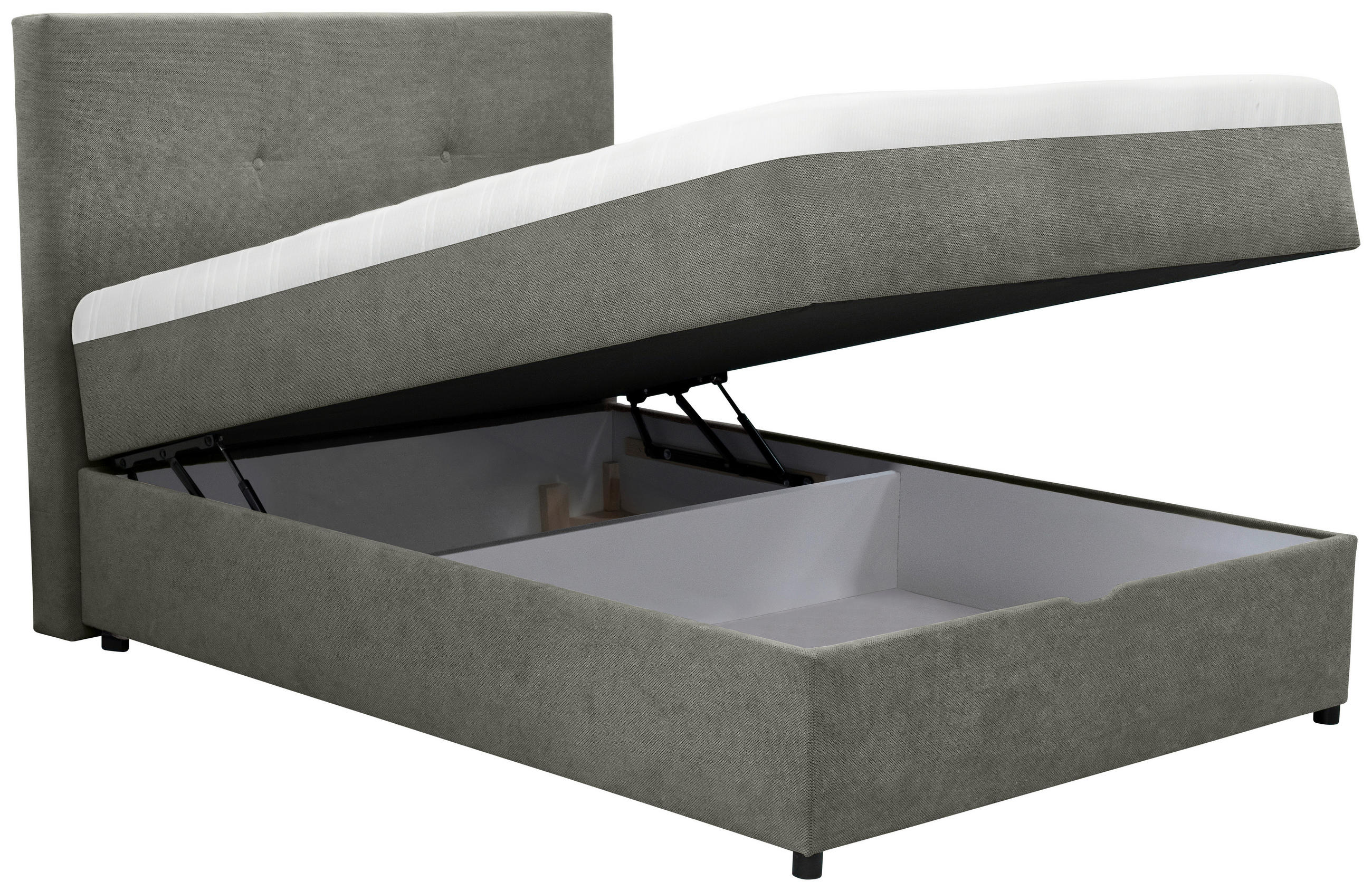 BOXBETT 100/200 cm  in Dunkelgrau  - Dunkelgrau/Schwarz, KONVENTIONELL, Kunststoff/Textil (100/200cm) - Carryhome