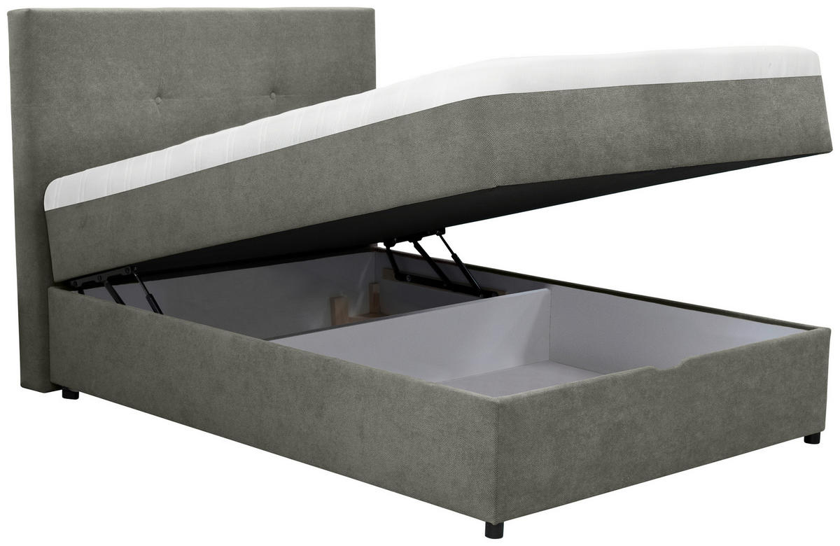 BOXBETT 120/200 cm  in Dunkelgrau  - Dunkelgrau/Schwarz, Konventionell, Kunststoff/Textil (120/200cm) - Carryhome