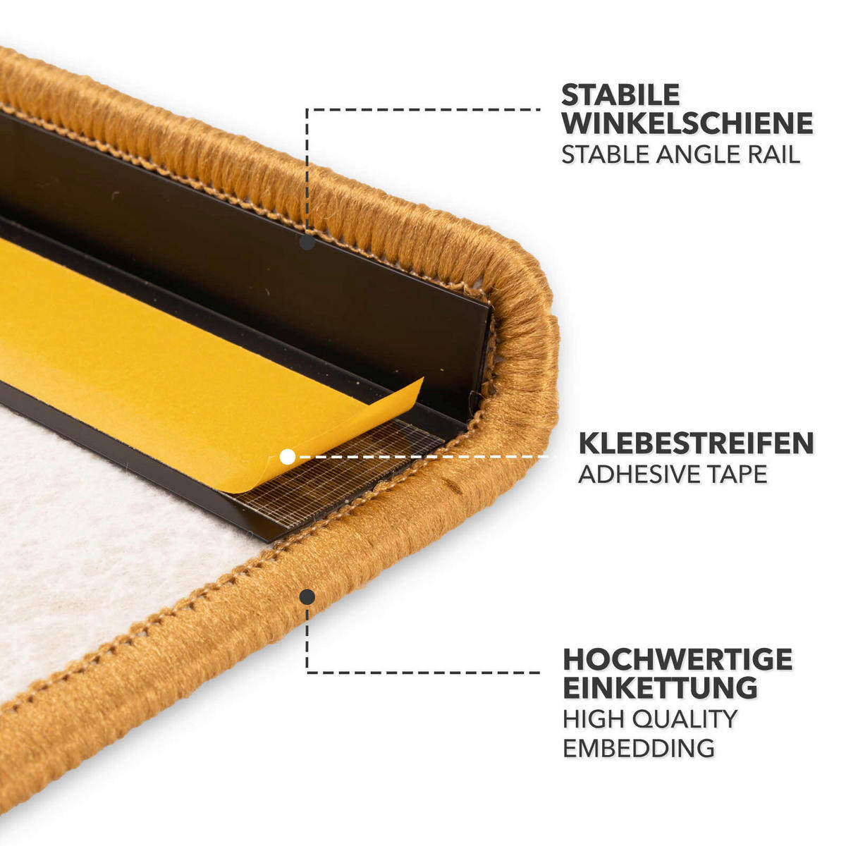 STUFENMATTE  65/23.5 cm  Gelb  - Gelb, Basics, Textil (65/23.5cm) - Floordirekt