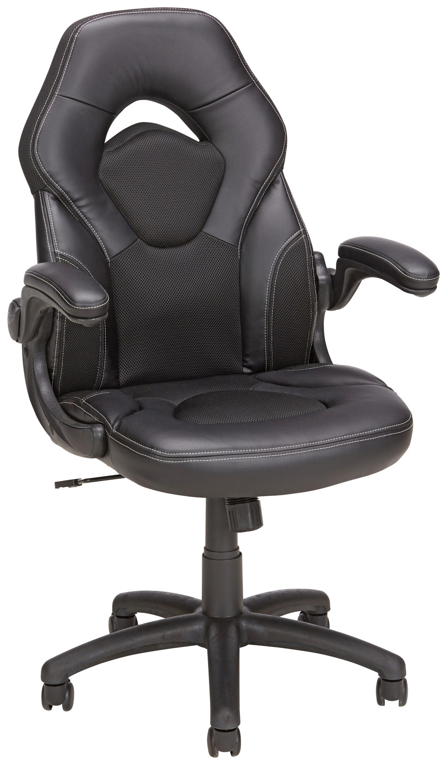 SNURRSTOL  i läderimitation, nätklädsel svart  - vit/svart, Modern, metall/textil (61/106-116/64cm) - Best Price