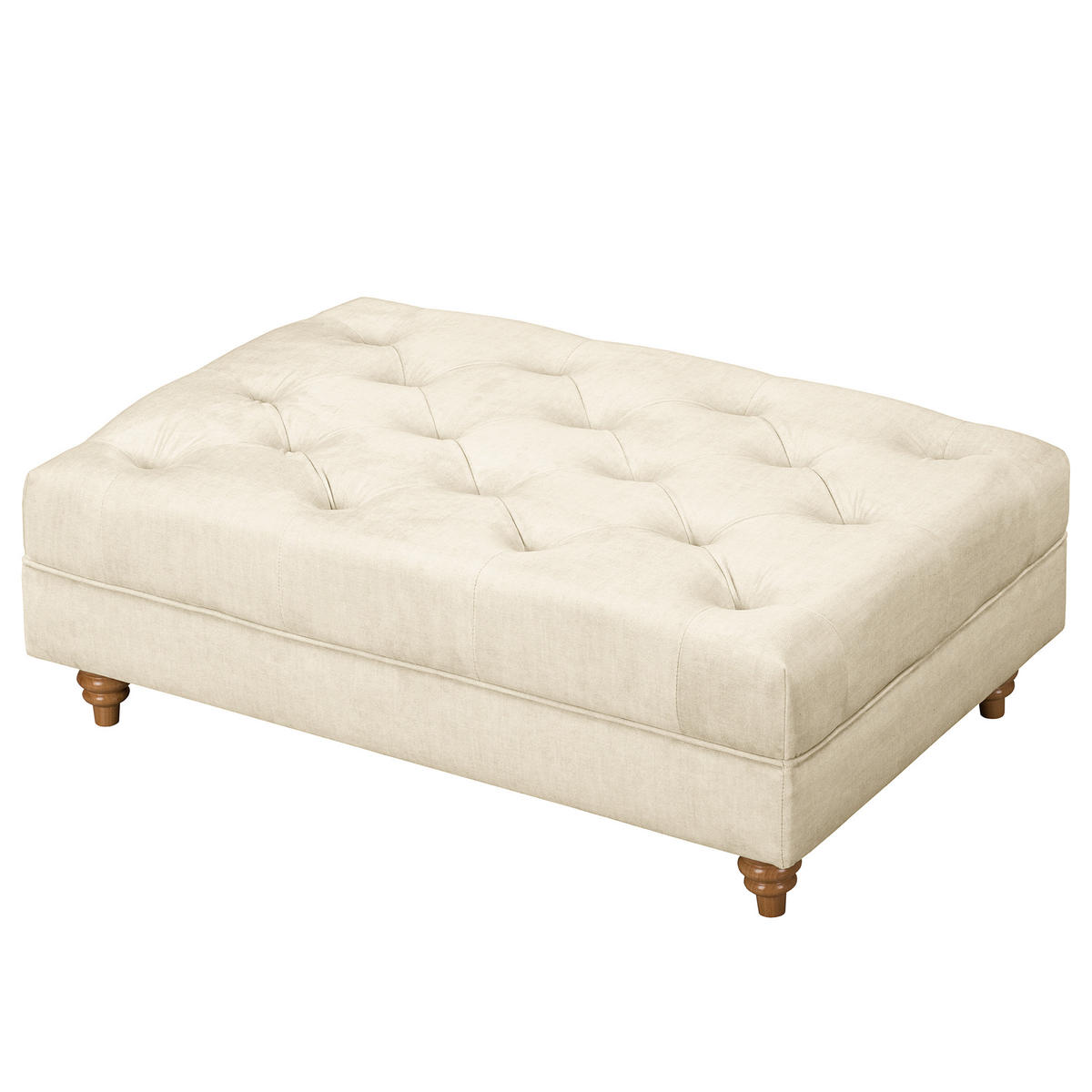 HOCKER in Textil Creme  - Creme/Braun, Design, Holz/Textil (96/35/62cm) - P & B