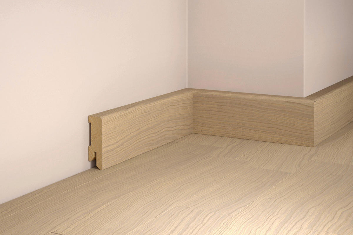 SOCKELLEISTE, Eiche Weiß Eichefarben  - Eichefarben, Basics, Holz (250/5/1,6cm) - Tilo
