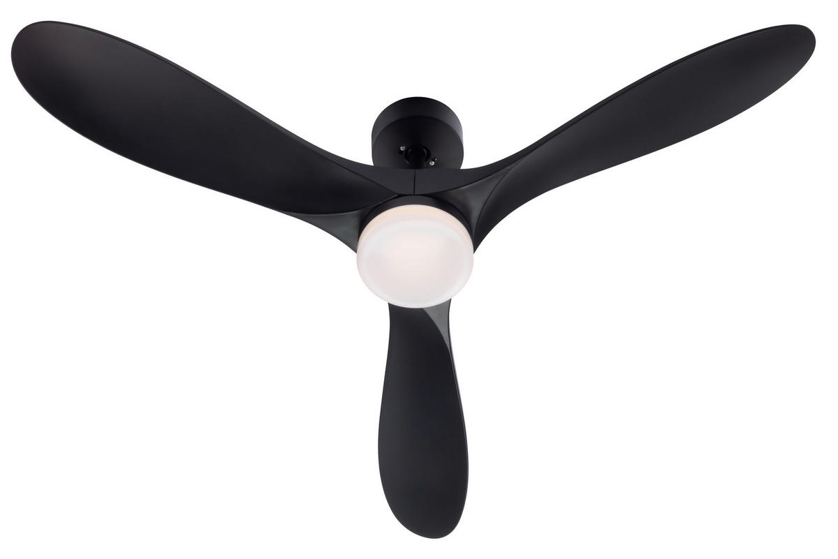 DECKENVENTILATOR - Schwarz, Basics, Kunststoff/Metall (132/3,5cm) - Mican