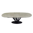ESSTISCH Schwarz, Taupe oval  ausziehbar  - Taupe/Schwarz, Design, Glas/Keramik (210-260/110/76cm) - Belluti