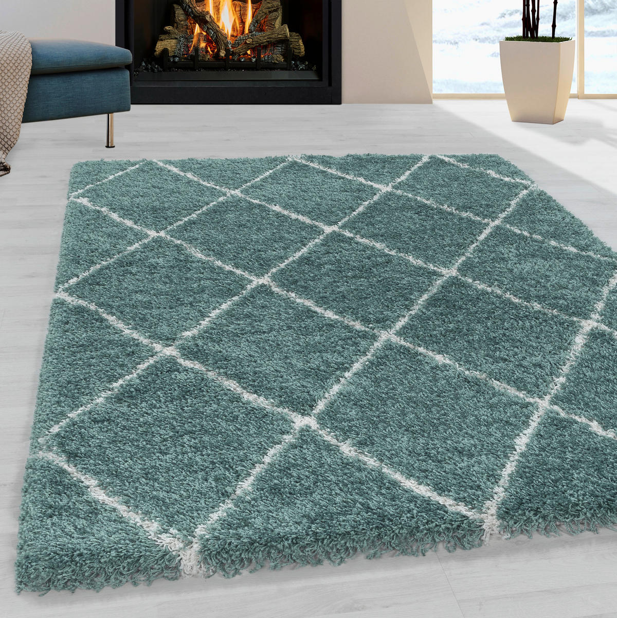 RYAMATTA 240/340 cm Alvor 3401 blau  - blå, Design, textil (240/340cm)