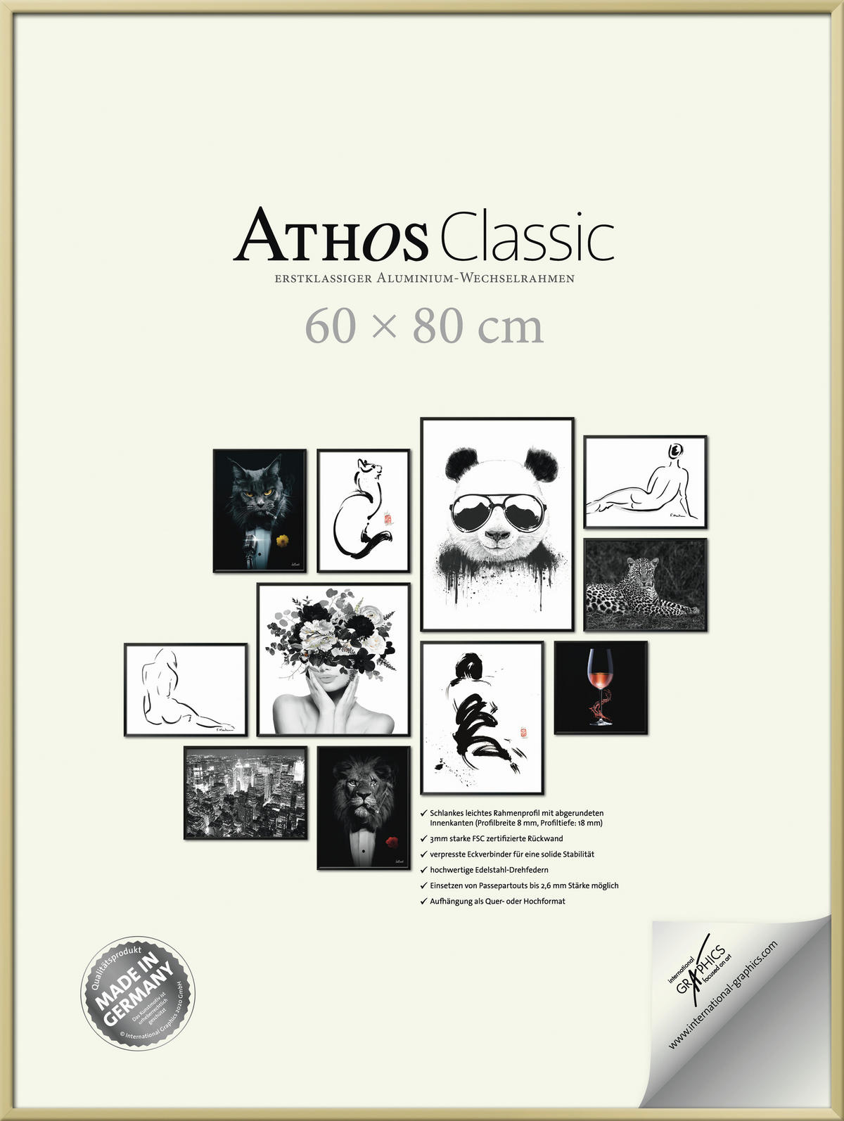 BILDERRAHMEN - Chromfarben, Basics, Papier/Holzwerkstoff (60/80/1,8cm)