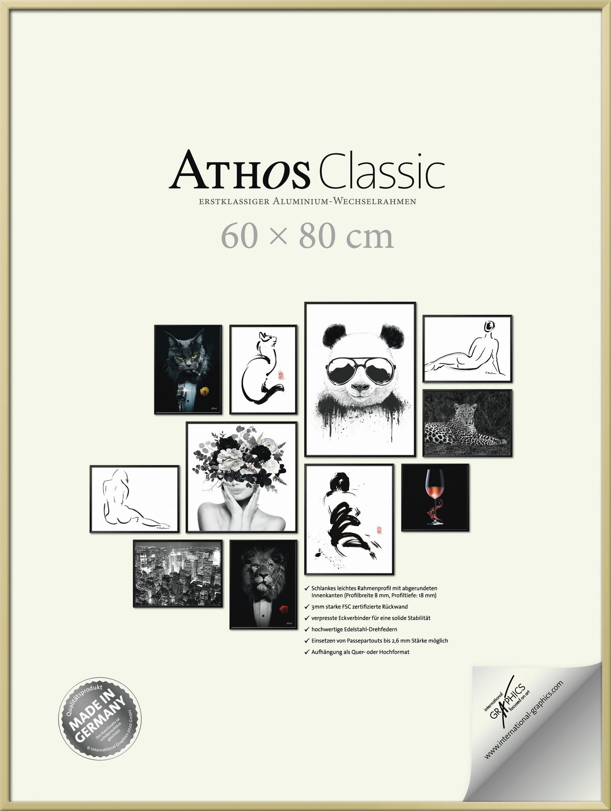 XXXLutz Bilderrahmen Athos Classic+ Chrom 60x80x1.8 cm