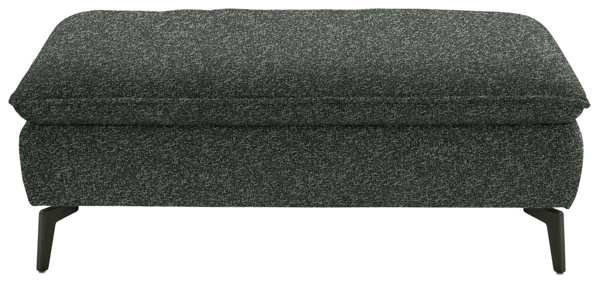 HOCKER in Textil Dunkelgrün  - Dunkelgrün/Schwarz, Design, Textil/Metall (130/46/65cm) - Valdera