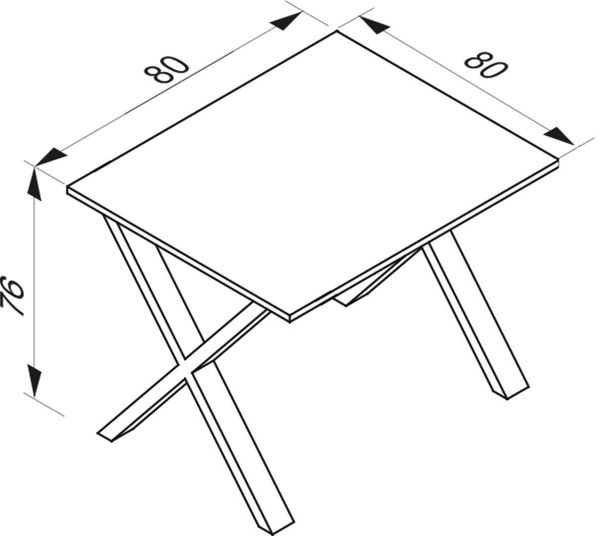 SCHREIBTISCH  in Anthrazit, Silberfarben  - Anthrazit/Silberfarben, Design, Holzwerkstoff/Metall (80/76/80cm) - MID.YOU