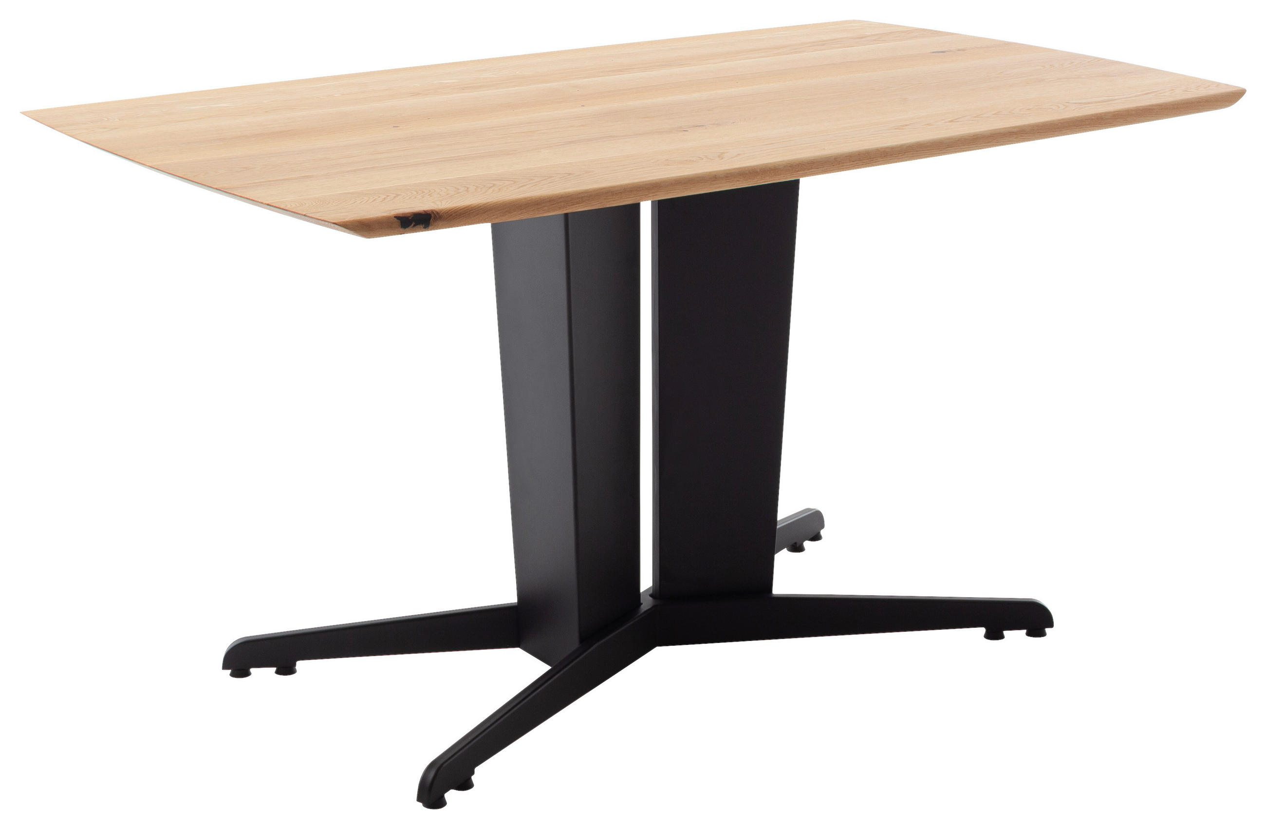 ESSTISCH in Holz 150/90/76 cm  - Wildeiche/Schwarz, Konventionell, Holz/Metall (150/90/76cm) - Linea Natura