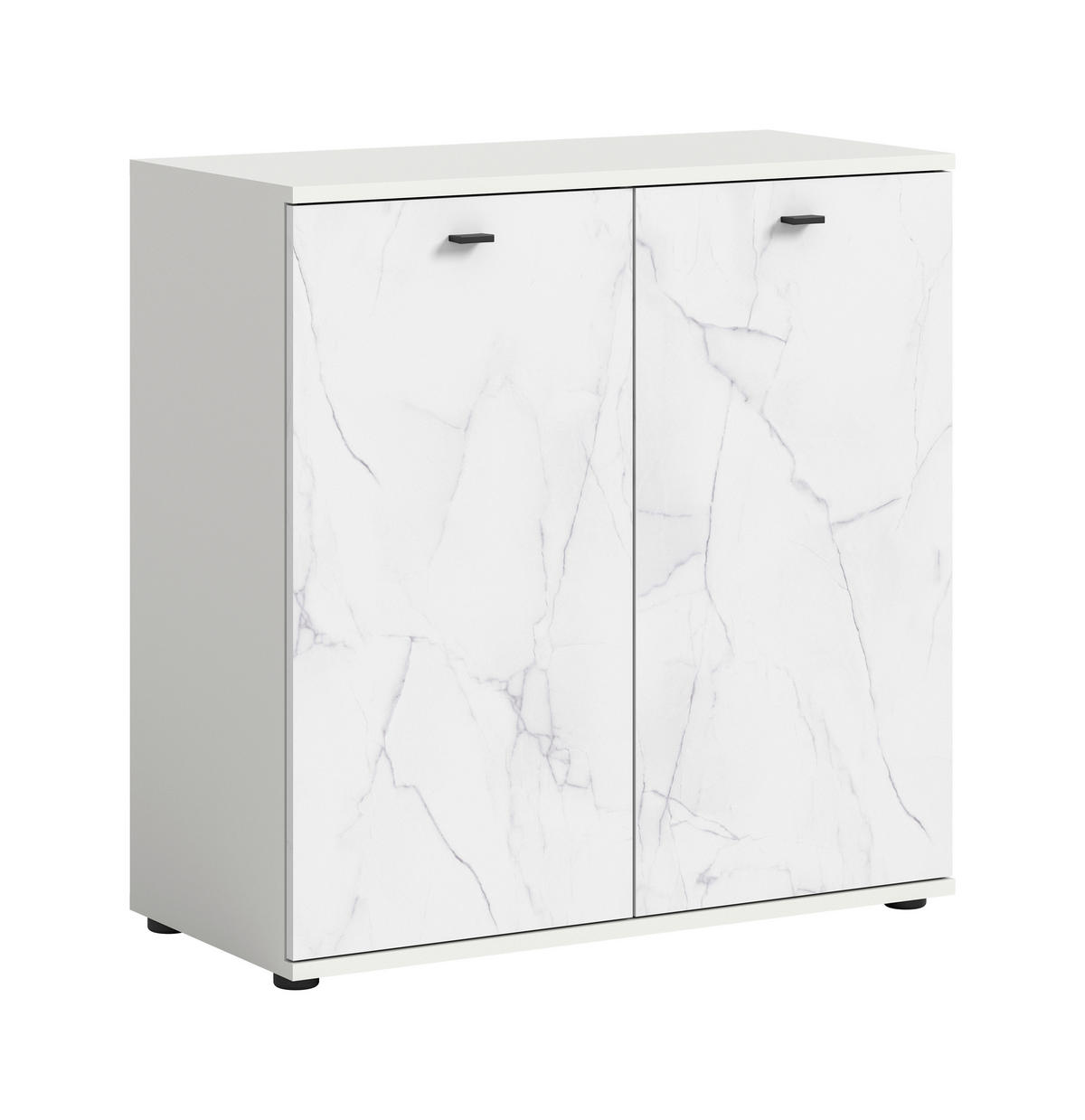 KOMODA, bílá, 86/87/40 cm - bílá/černá, Design, kompozitní dřevo/plast (86/87/40cm) - MID.YOU