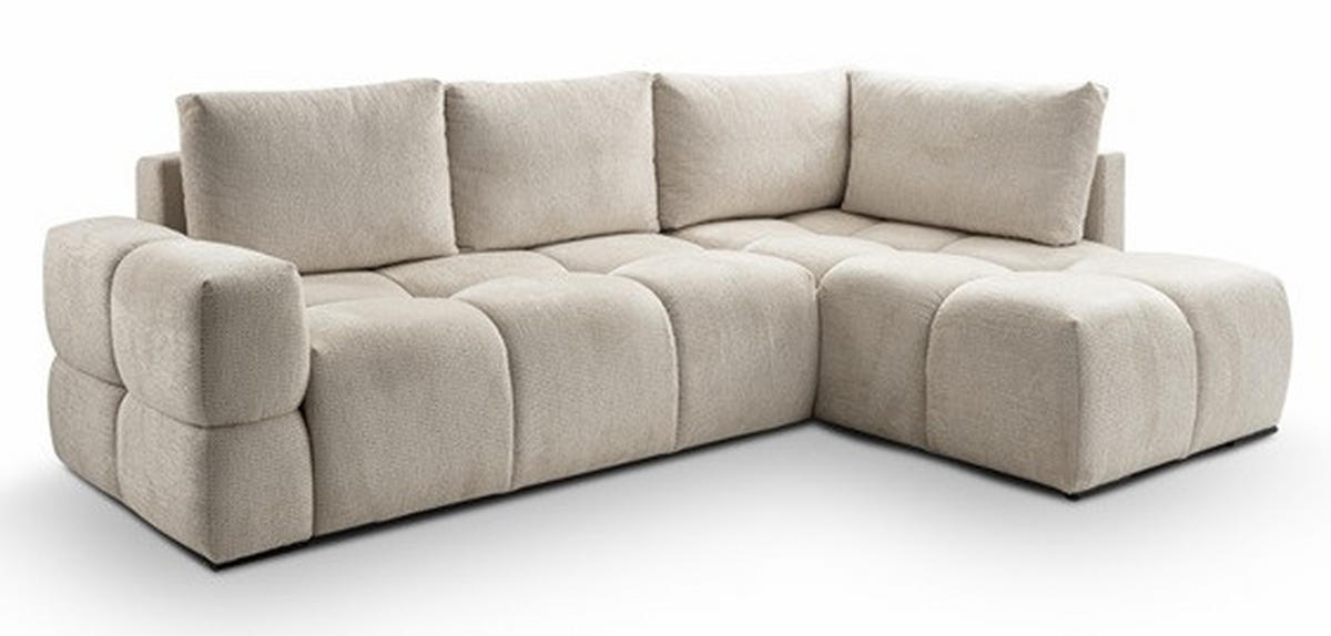 ECKSOFA Kaschmir  - Kaschmir/Schwarz, Design, Textil/Metall (267/185cm) - Stylife