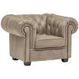 CHESTERFIELD-SESSEL - Wengefarben/Beige, LIFESTYLE, Holz/Textil (115/76,5/96cm) - Landscape