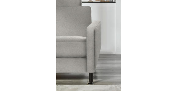 ECKSOFA  in Chenille, Flachgewebe Greige  175/316 cm  - Greige/Schwarz, Design, Textil/Metall (175/316cm) - Dieter Knoll