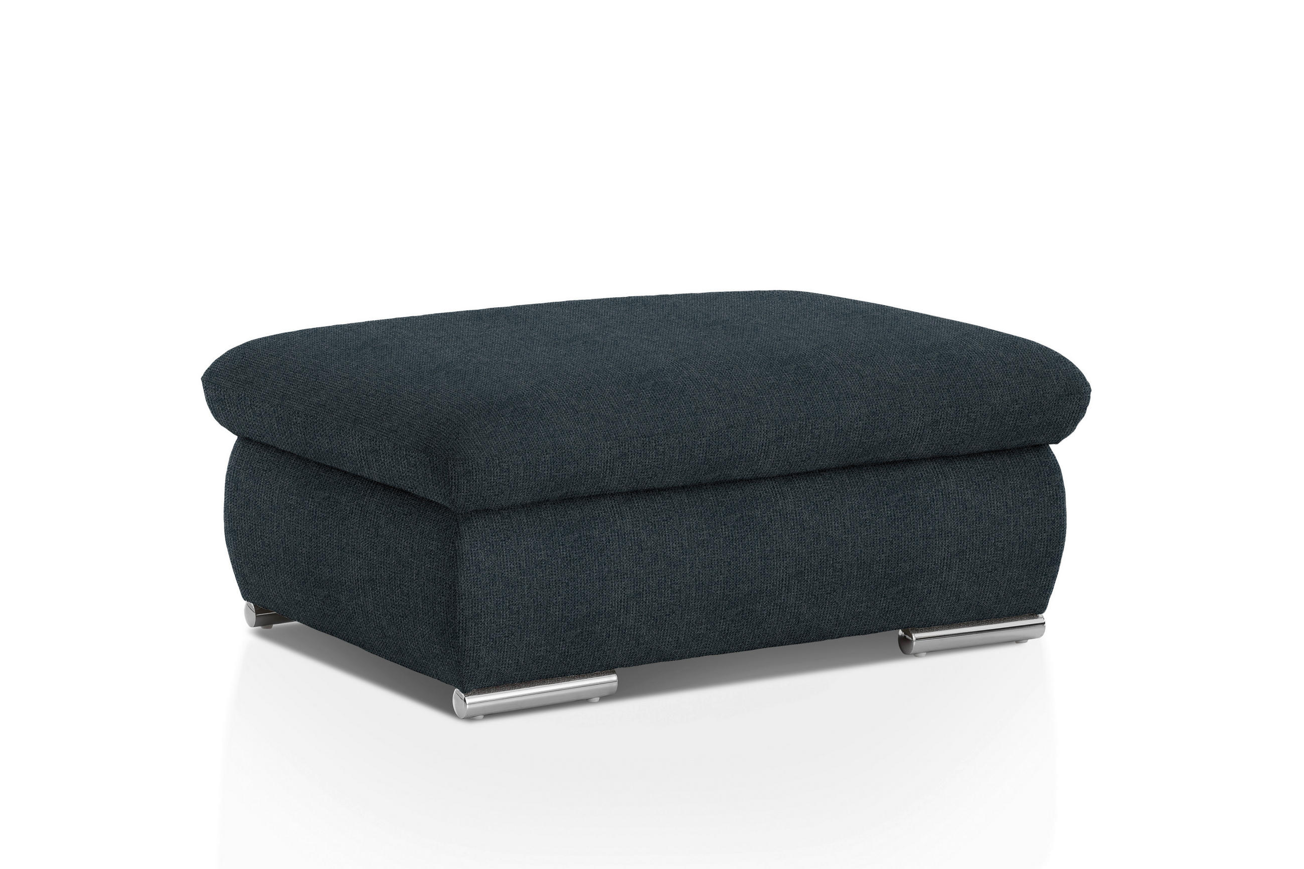 HOCKER Chenille Schwarz  - Chromfarben/Schwarz, Design, Textil/Metall (101/45/74cm) - Livetastic