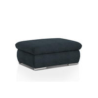 HOCKER Chenille Schwarz  - Chromfarben/Schwarz, Design, Textil/Metall (101/45/74cm) - Livetastic
