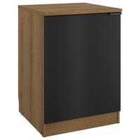 KÜCHENUNTERSCHRANK 60/86/60 cm  in Schwarz, Eichefarben  - Eichefarben/Schwarz, Basics, Holzwerkstoff/Metall (60/86/60cm) - MID.YOU
