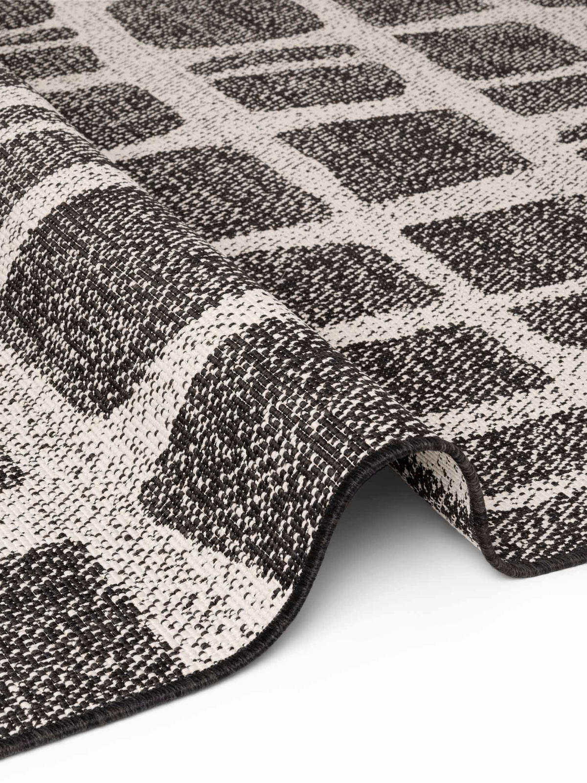 FLACHWEBETEPPICH 160/230 cm Haringey Schwarz, Weiß rechteckig  - Schwarz/Weiß, Design, Kunststoff (160/230cm)