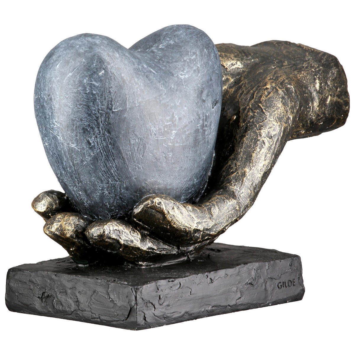 SKULPTUR - Bronzefarben/Grau, Basics, Kunststoff (18/12/10cm)