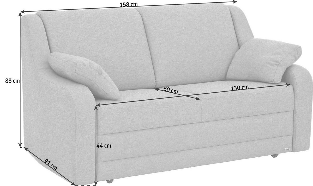 SCHLAFSOFA in Textil Anthrazit  - Anthrazit/Schwarz, Konventionell, Kunststoff/Textil (158/88/91cm) - Sedda
