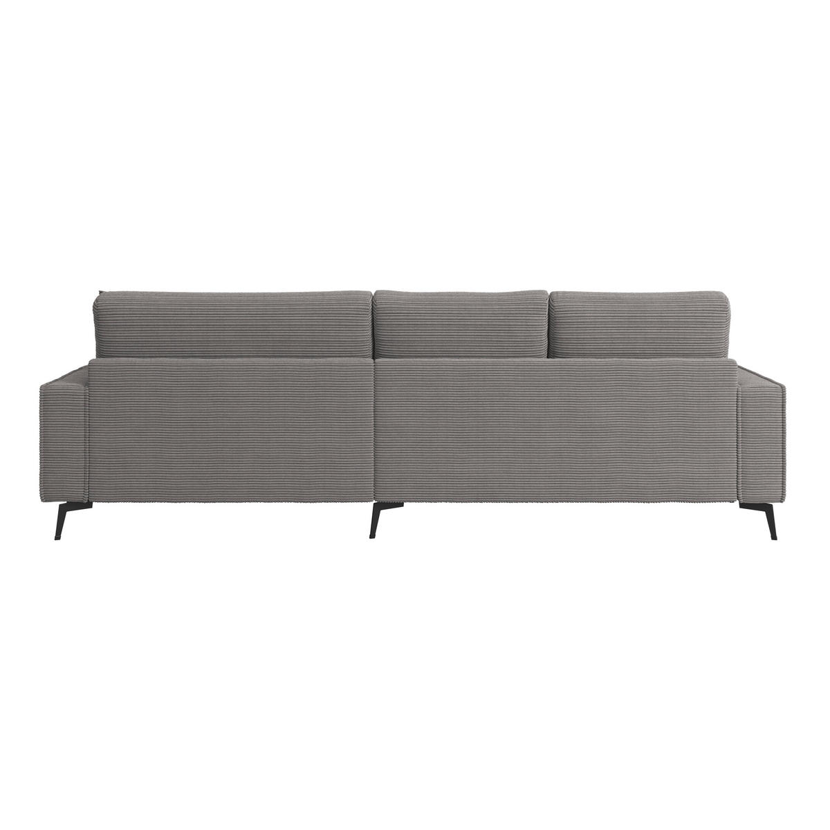 ECKSOFA ZERO Anthrazit Cord Zierkissen, Rückenkissen  - Anthrazit/Schwarz, Trend, Textil/Metall (286/173cm) - Livetastic