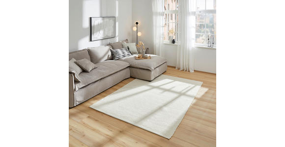 HANDWEBTEPPICH 60/110 cm Weiß rechteckig  - Weiß, Natur, Textil (60/110cm) - Linea Natura