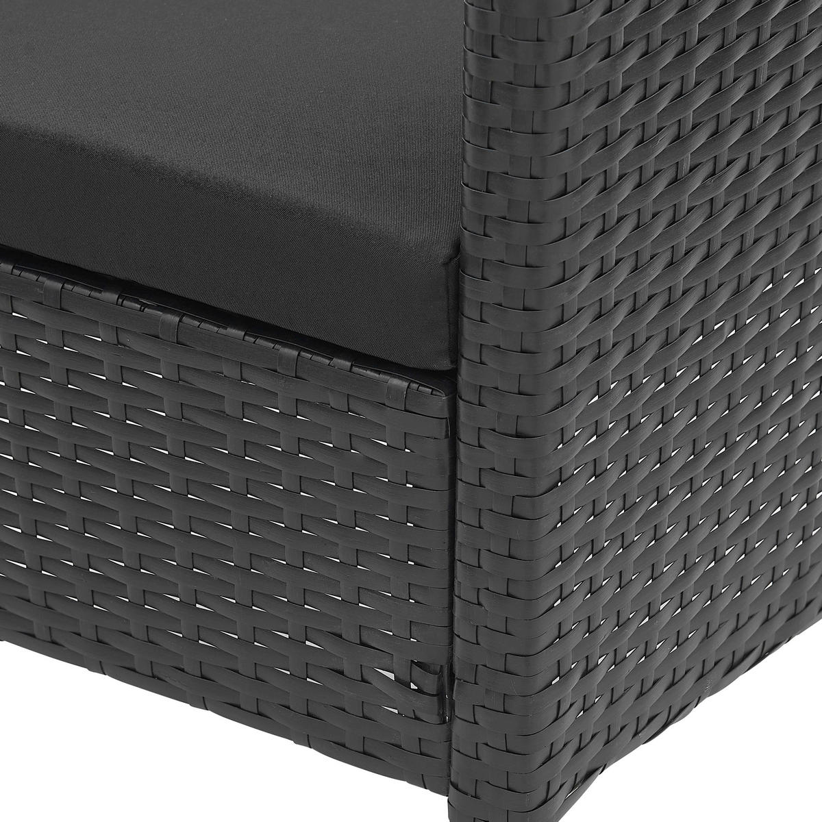 BALKONSET  3-teilig  - Schwarz, Design, Glas/Kunststoff - Livetastic