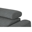ECKSOFA in Webstoff Dunkelgrau  205/280 cm  - Dunkelgrau/Schwarz, Design, Textil/Metall (205/280cm) - Xora
