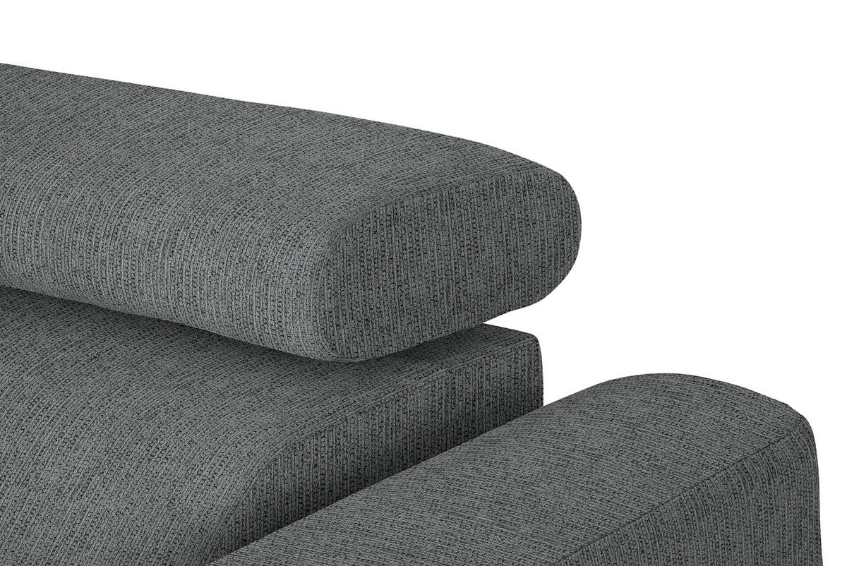 ECKSOFA in Webstoff Dunkelgrau  205/280 cm  - Dunkelgrau/Schwarz, Design, Textil/Metall (205/280cm) - Xora