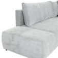 ECKSOFA in Flachgewebe Hellgrau - Hellgrau/Schwarz, KONVENTIONELL, Kunststoff/Textil (295/200cm) - Carryhome