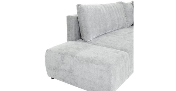 ECKSOFA in Flachgewebe Hellgrau - Hellgrau/Schwarz, KONVENTIONELL, Kunststoff/Textil (295/200cm) - Carryhome