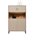 HIGHBOARD Eichefarben, Hellgrau Einlegeböden  - Eichefarben/Anthrazit, MODERN, Glas/Holzwerkstoff (94/152/37cm) - Carryhome