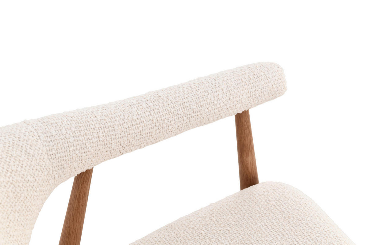 ARMLEHNSTUHL  Stoffauswahl Bouclé  Eichefarben, Creme  - Eichefarben/Creme, Design, Textil/Metall (58/78/60cm) - Lomoco