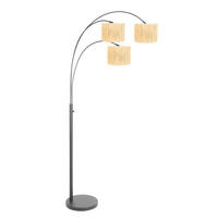 STEHLEUCHTE SPARKLED LIGHT 30/180/75 cm  - Schwarz/Naturfarben, Trend, Naturmaterialien/Metall (30/180/75cm)