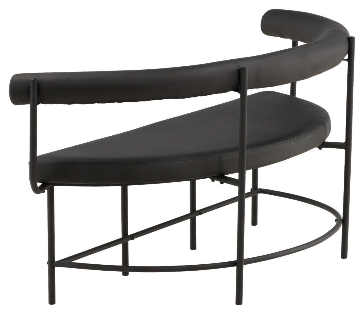 SITZBANK  in 165/75/51 cm  - Schwarz, Design, Textil/Metall (165/75/51cm) - Livetastic