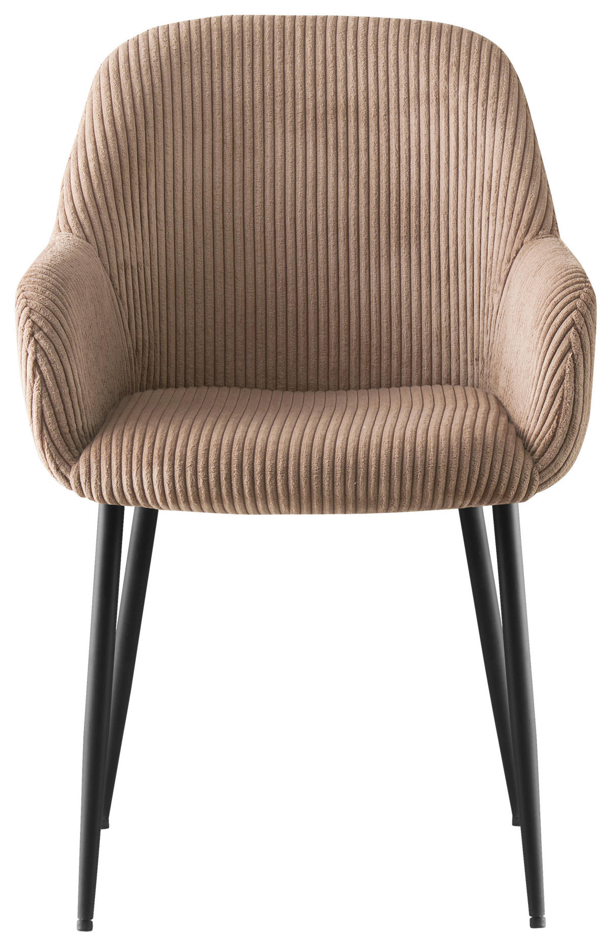 ARMLEHNSTUHL  in Eisen Cord  - Taupe/Schwarz, Design, Textil/Metall (57/85/60cm) - Xora