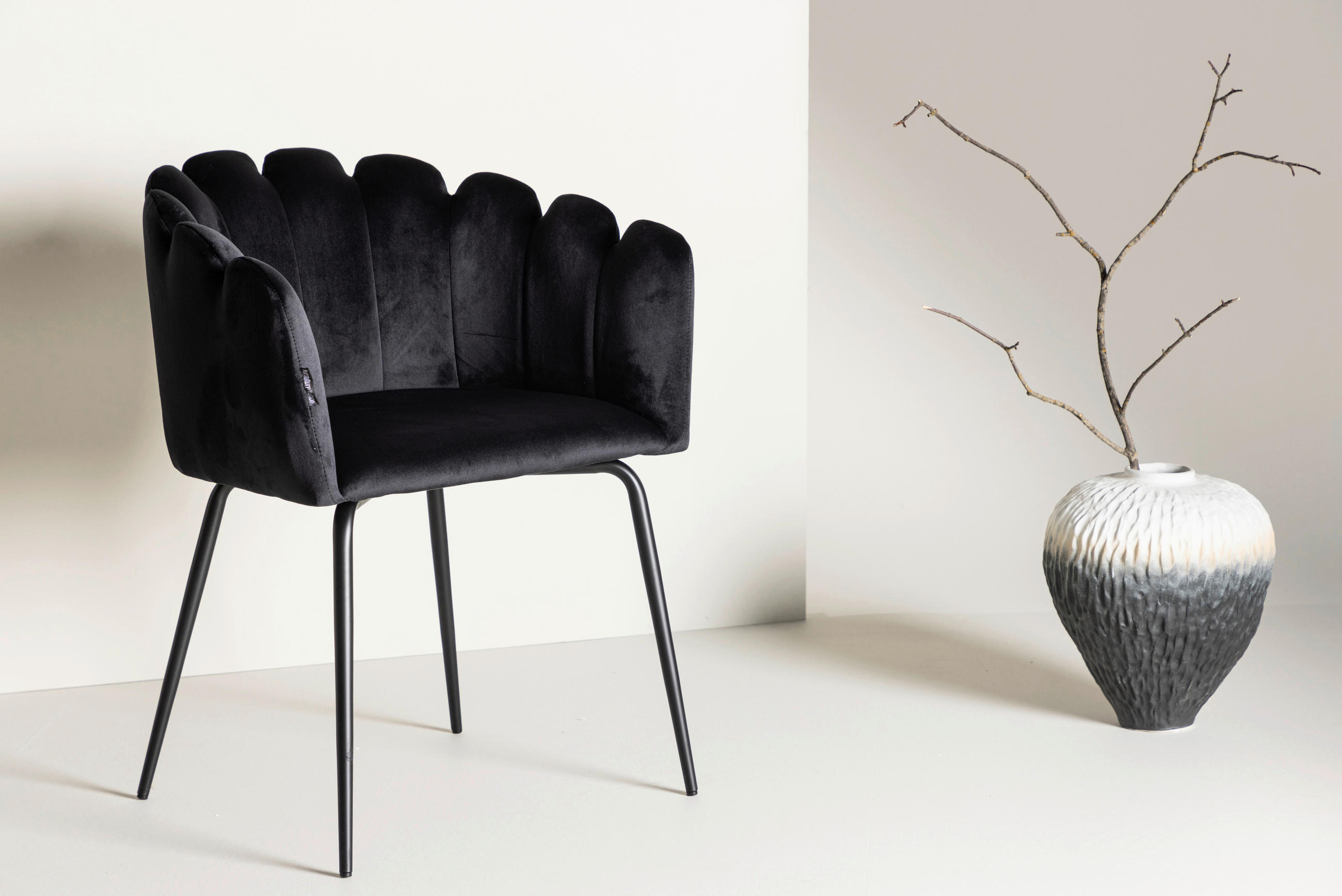 Thumbnail - Livetastic Stuhl, Schwarz, Metall, Textil, zylindrisch, 61x76.56x54 cm, abwischbar, Esszimmer, Stühle, Esszimmerstühle, ...