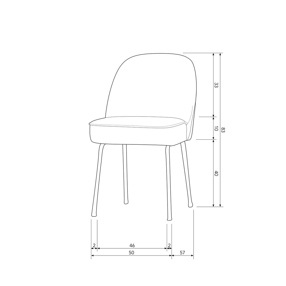 STUHL-SET 2 Stück  in Lederlook Echtleder  - Cognac/Schwarz, MODERN, Leder/Textil (50/83/57cm) - Livetastic