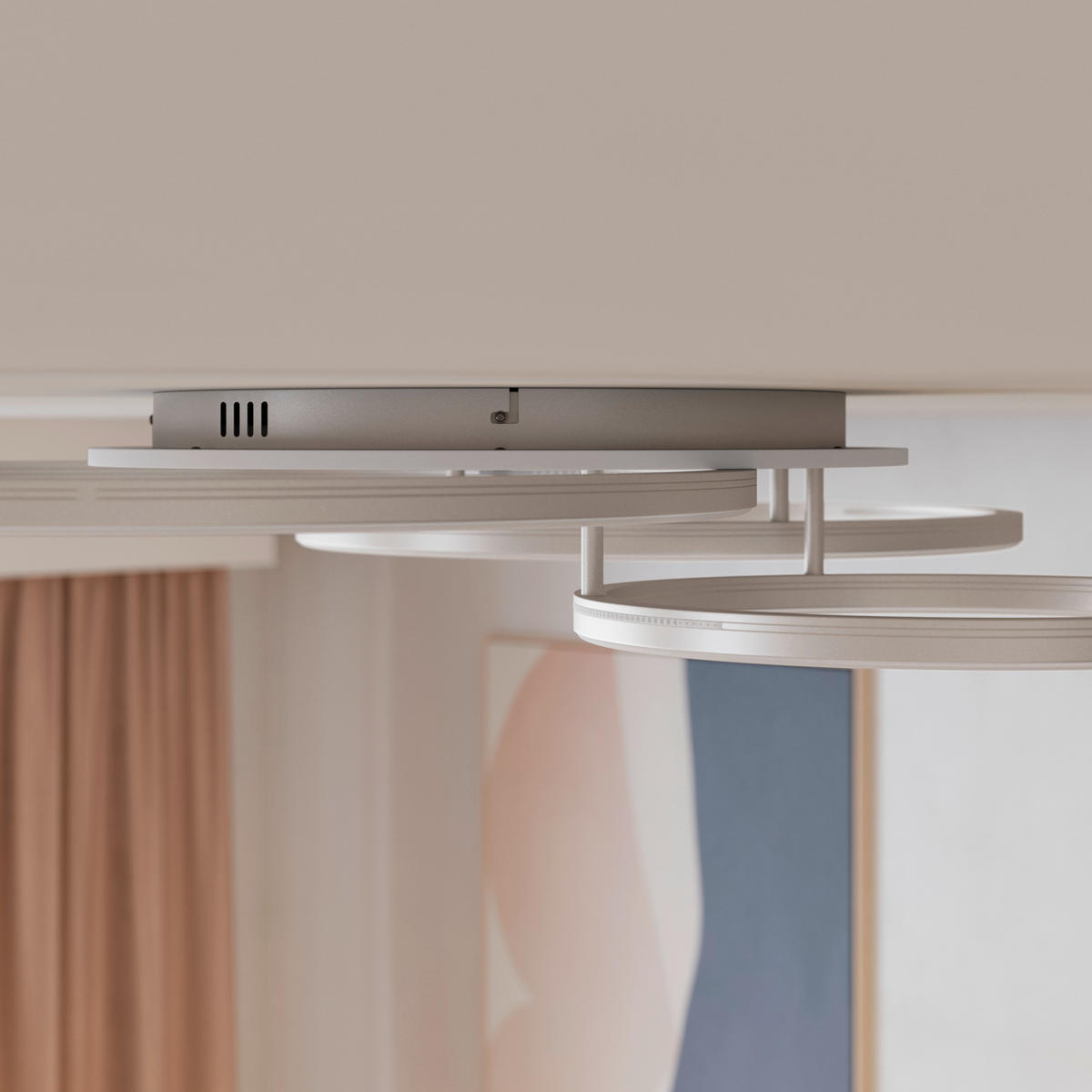 LED-DECKENLEUCHTE Oria 111/86/13 cm  - Nickelfarben, Design, Kunststoff/Metall (111/86/13cm) - Novel