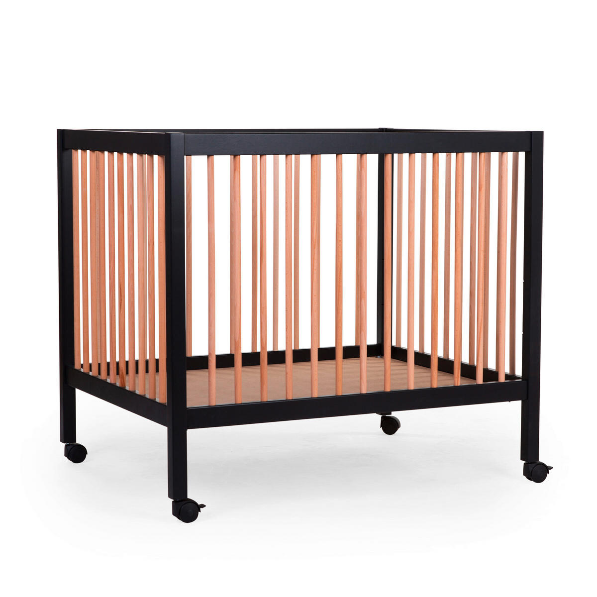 LAUFGITTER Playpen 97 2023  98/78/82 cm  - Schwarz/Naturfarben, KONVENTIONELL, Holz/Kunststoff (98/78/82cm) - Childhome