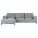 ECKSOFA in Cord Hellgrau  170/285 cm  - Hellgrau/Schwarz, KONVENTIONELL, Textil/Metall (170/285cm) - Carryhome