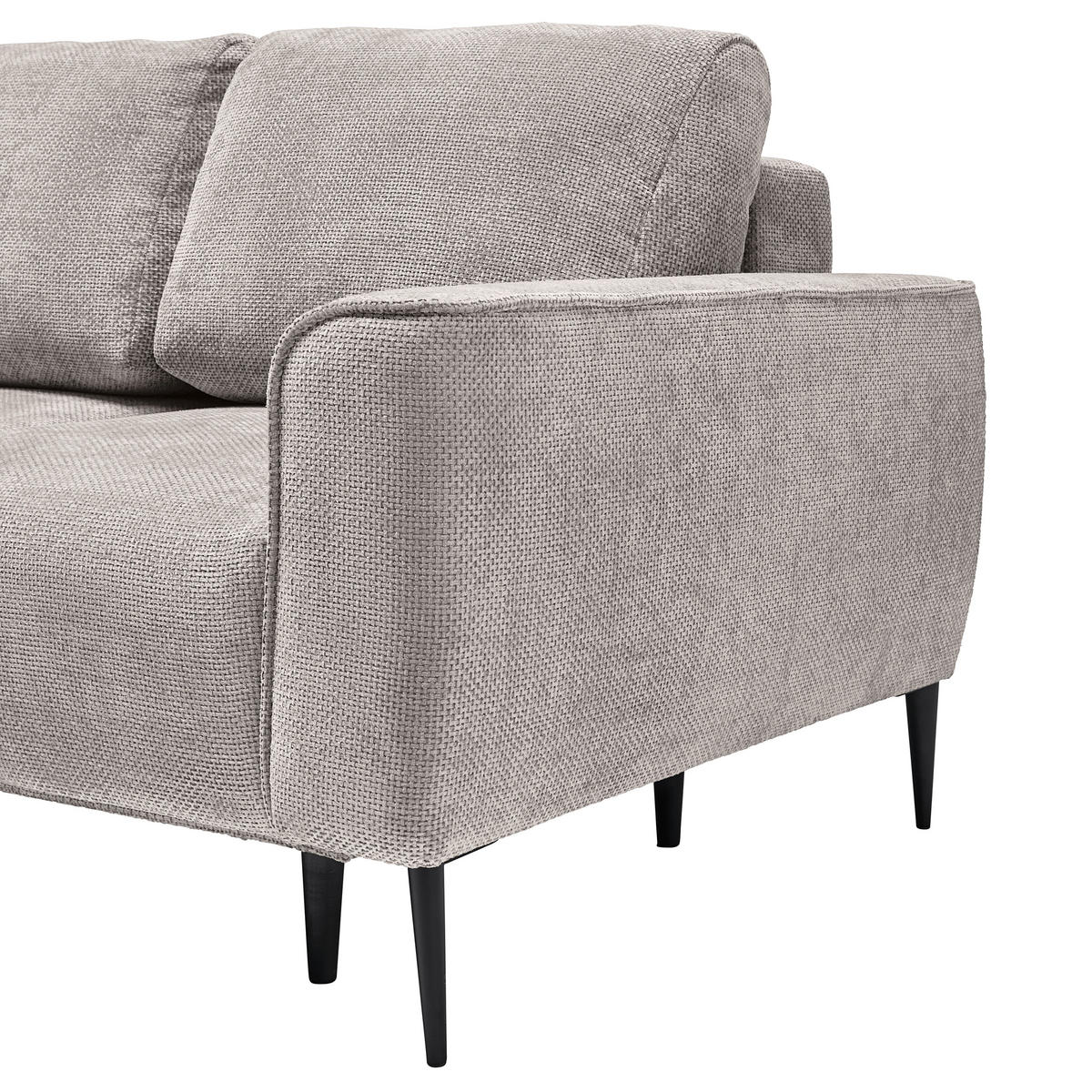 HÖRNSOFFA i vävt tyg taupe  - svart/taupe, Modern, metall/textil (164/255cm) - MID.YOU